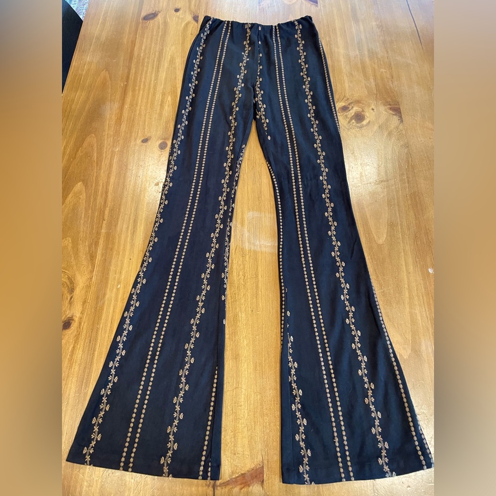 Embroidered Boho Pull On Flare